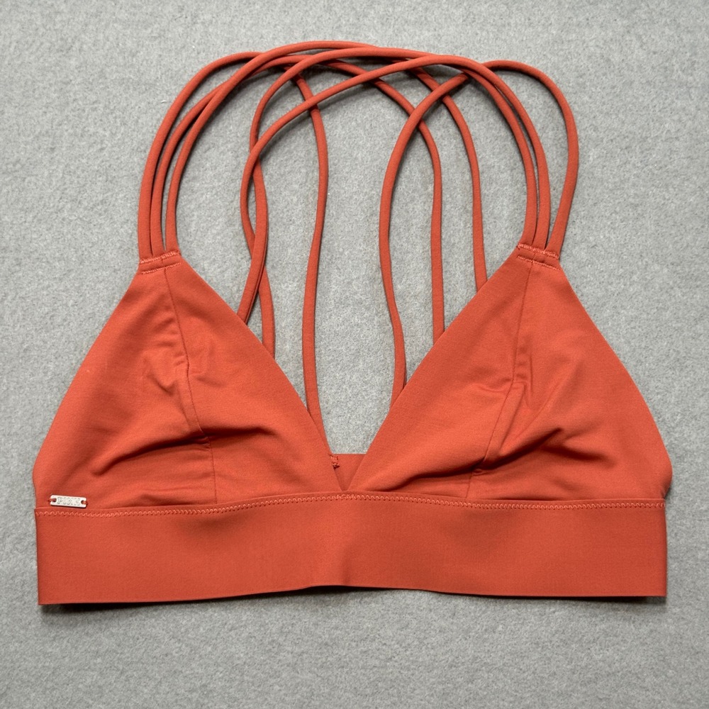 Victoria's Secret Pink Bralette Women's XS Orange Multi-Strap Cage Back Triangle